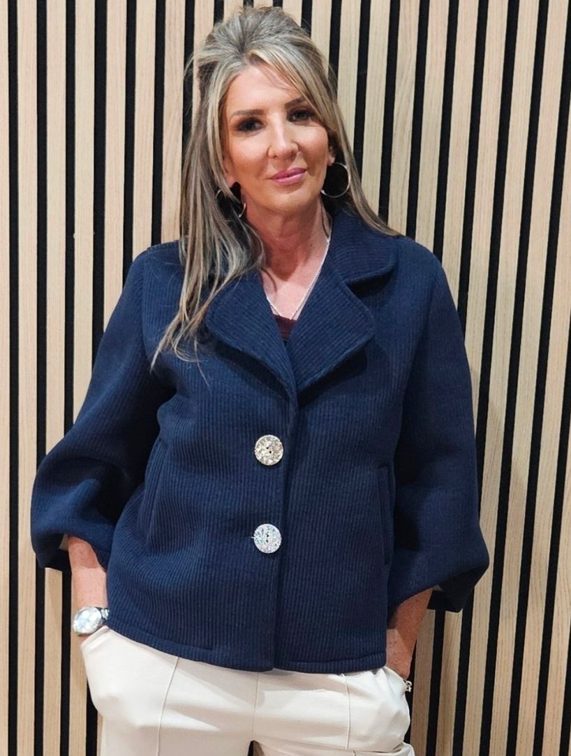 Corduroy Tailored Jacket - Navy