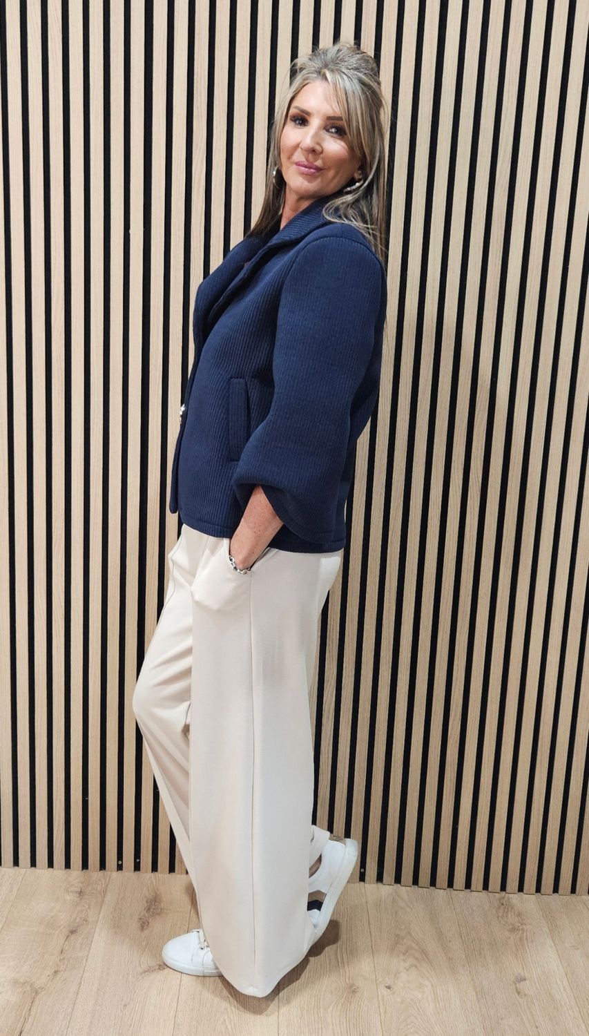 Corduroy Tailored Jacket - Navy