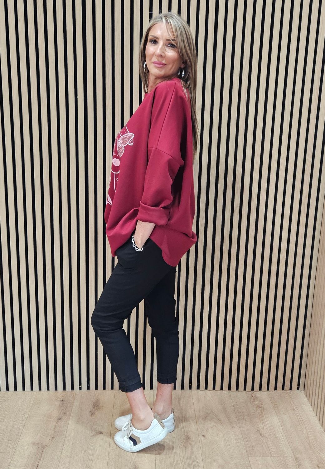 Soft Stretch Jumper – Burgundy