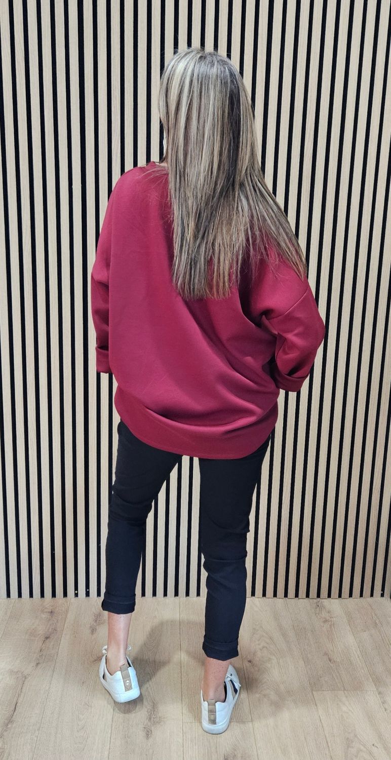 Soft Stretch Jumper – Burgundy