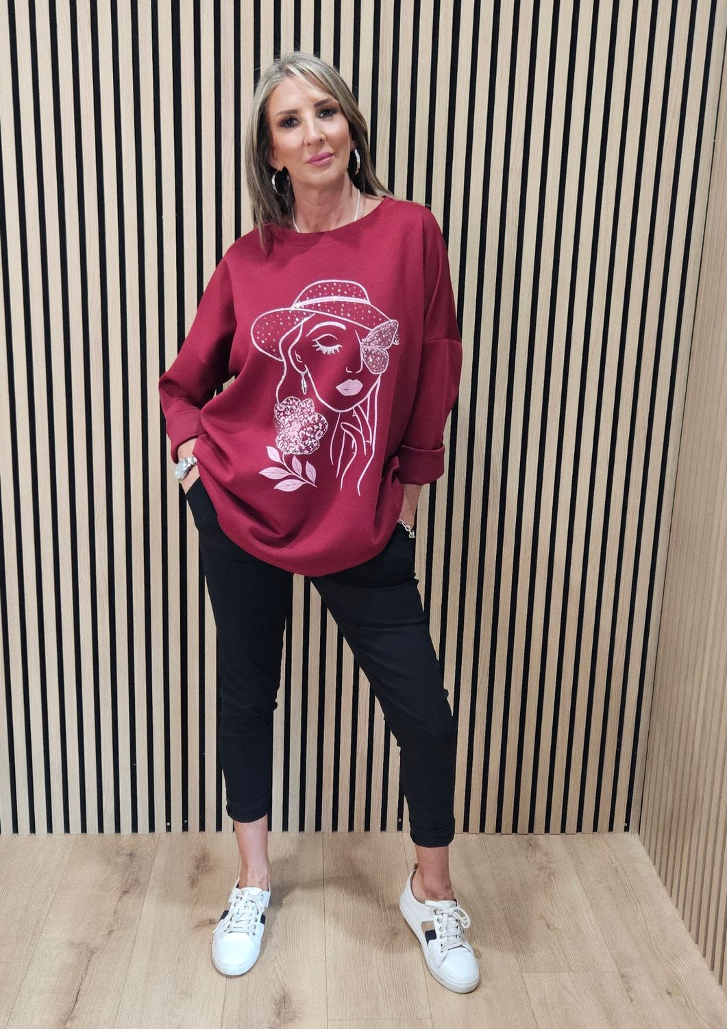 Soft Stretch Jumper – Burgundy
