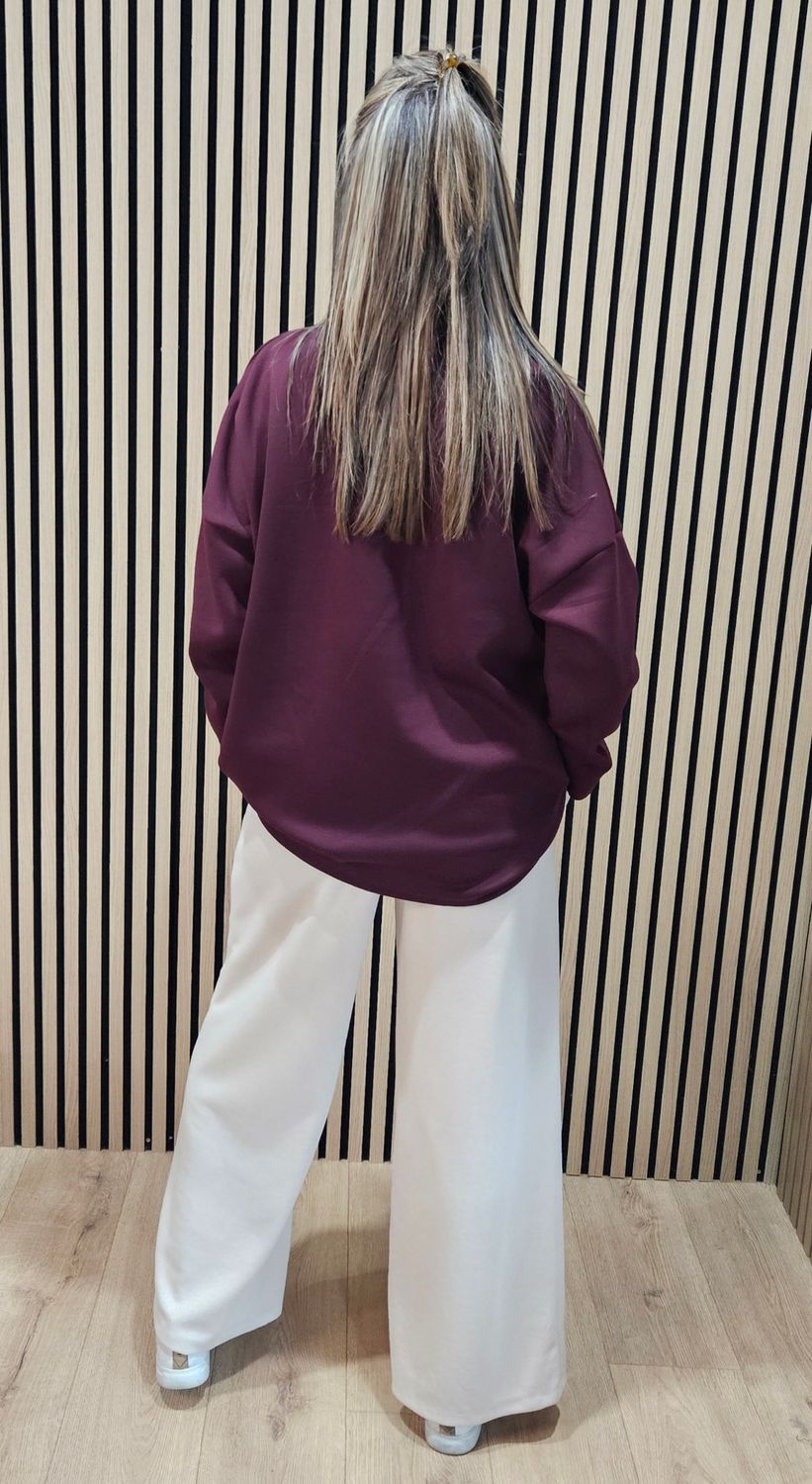 Embossed Brooklyn Jumper - Burgundy