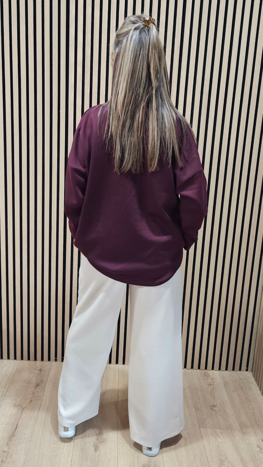 Embossed Brooklyn Jumper - Burgundy