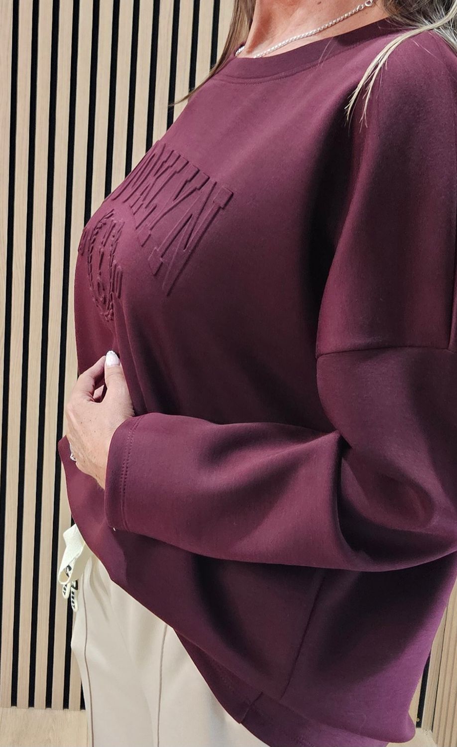 Embossed Brooklyn Jumper - Burgundy