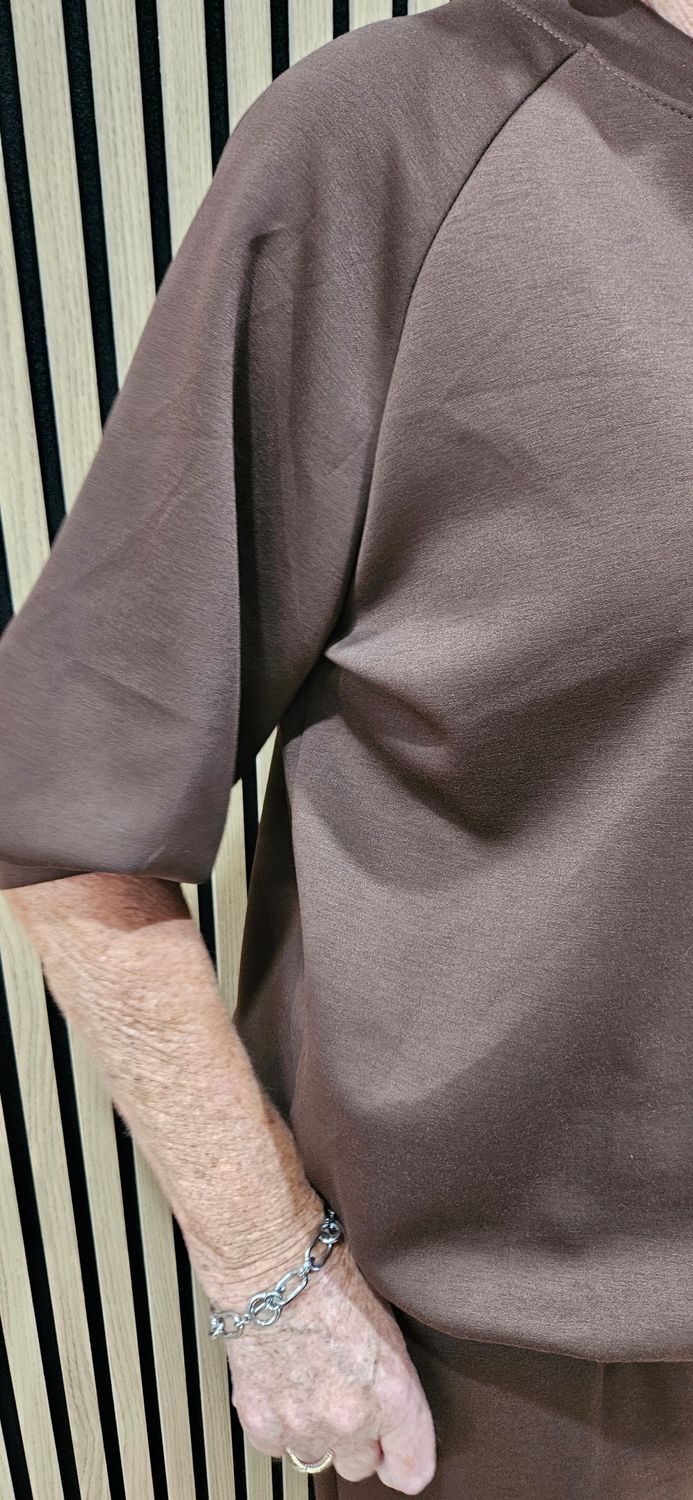 Zip-Up Two-Piece Tracksuit – Chocolate