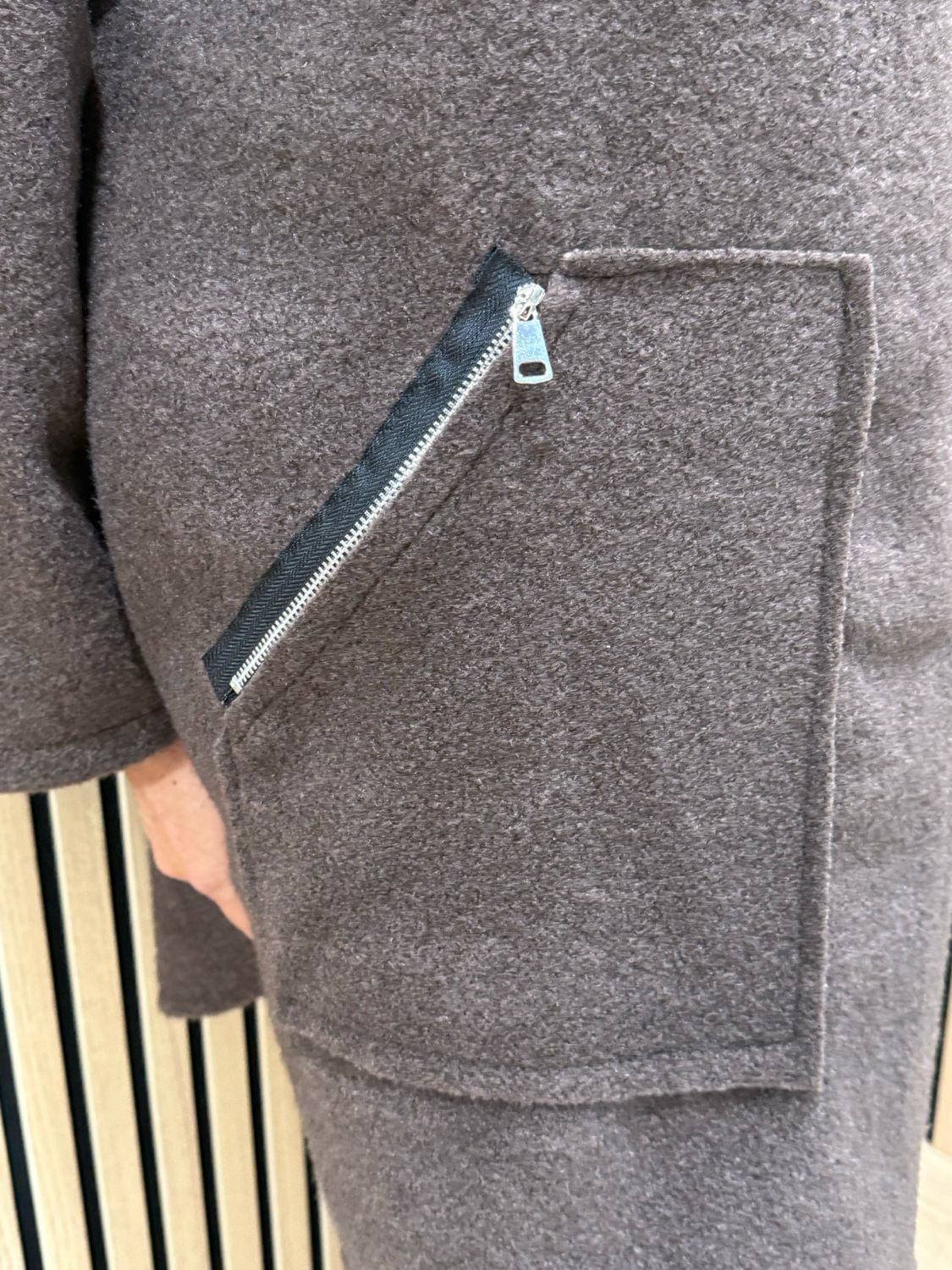 Button - Up Hooded Coat - Chocolate