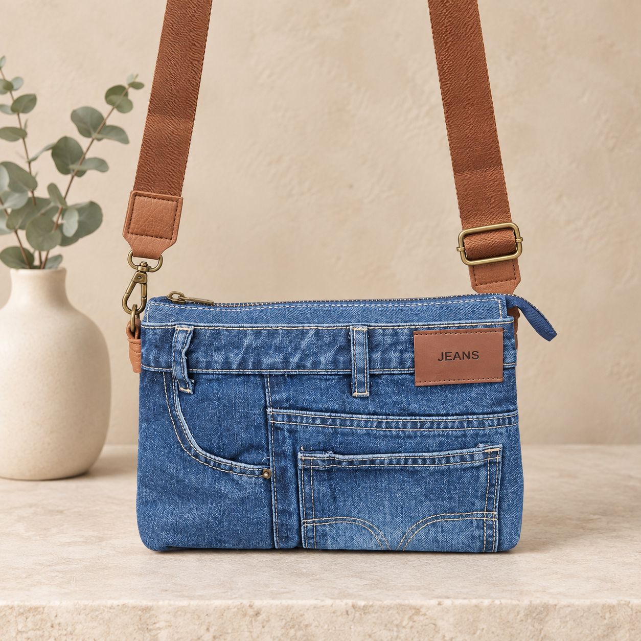 Denim Jeans Crossbody Bag