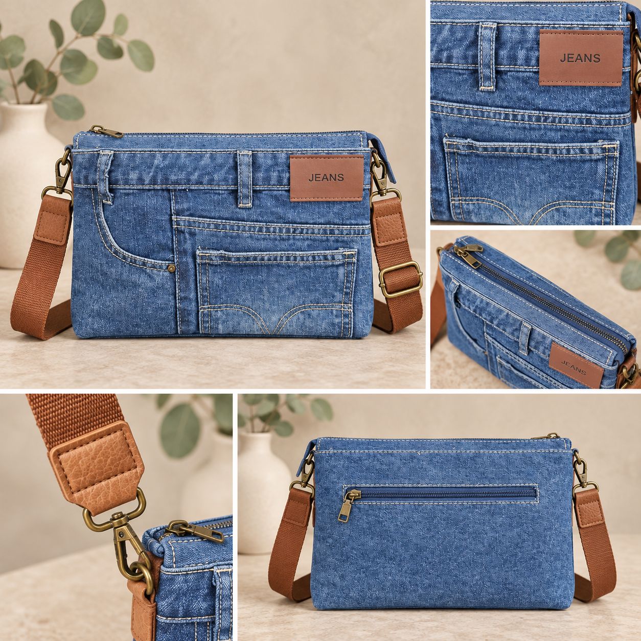 Denim Jeans Crossbody Bag