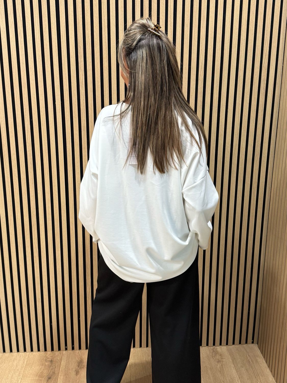 Leopard Trainer Embellished Jumper - White