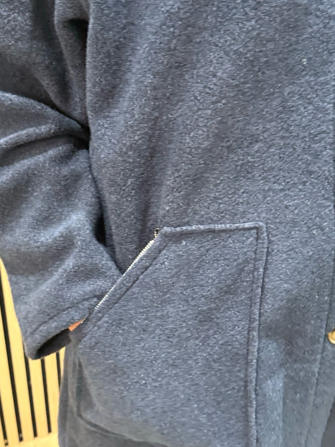 Button - Up Hooded Coat - Navy