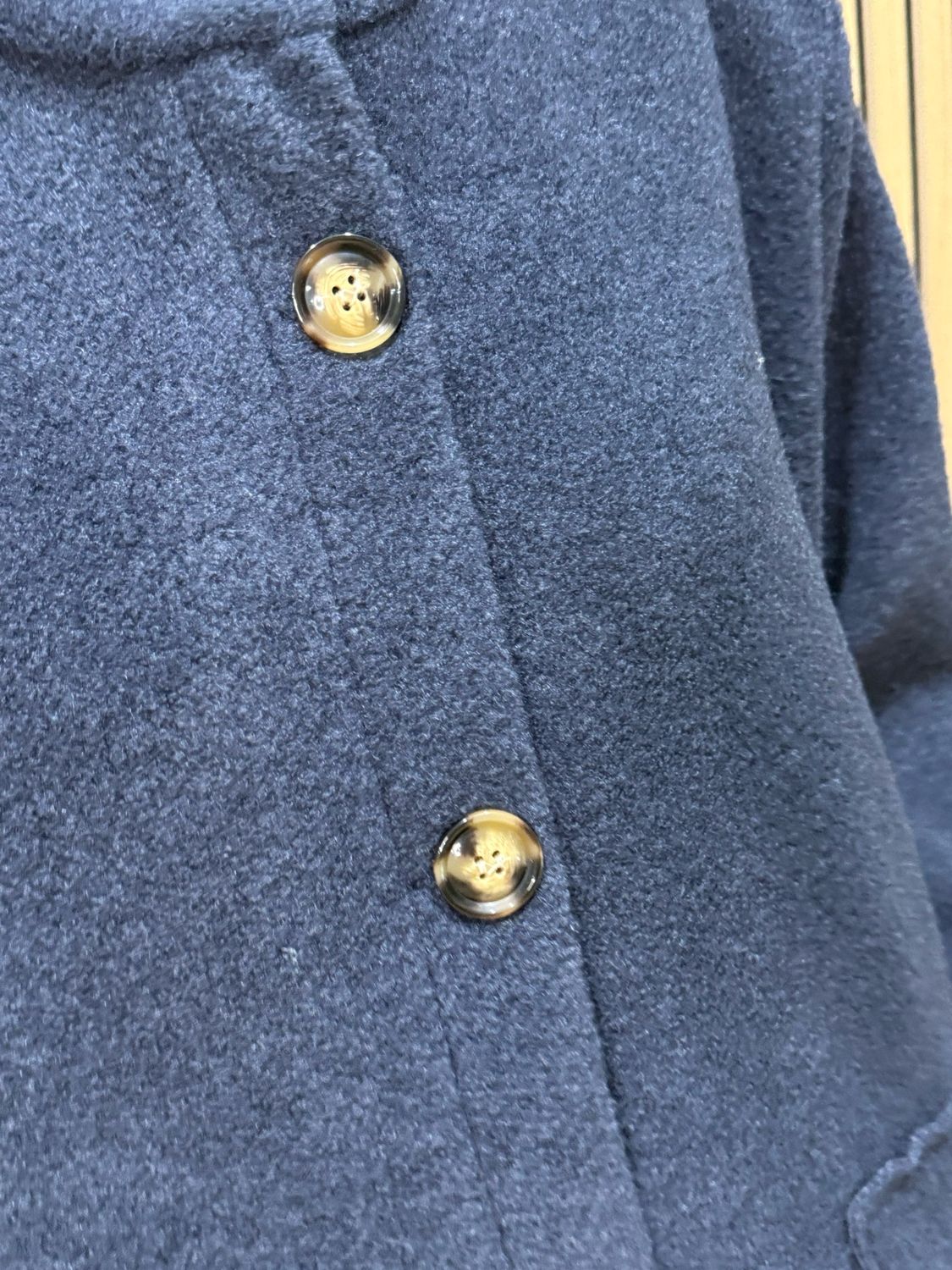 Button - Up Hooded Coat - Navy