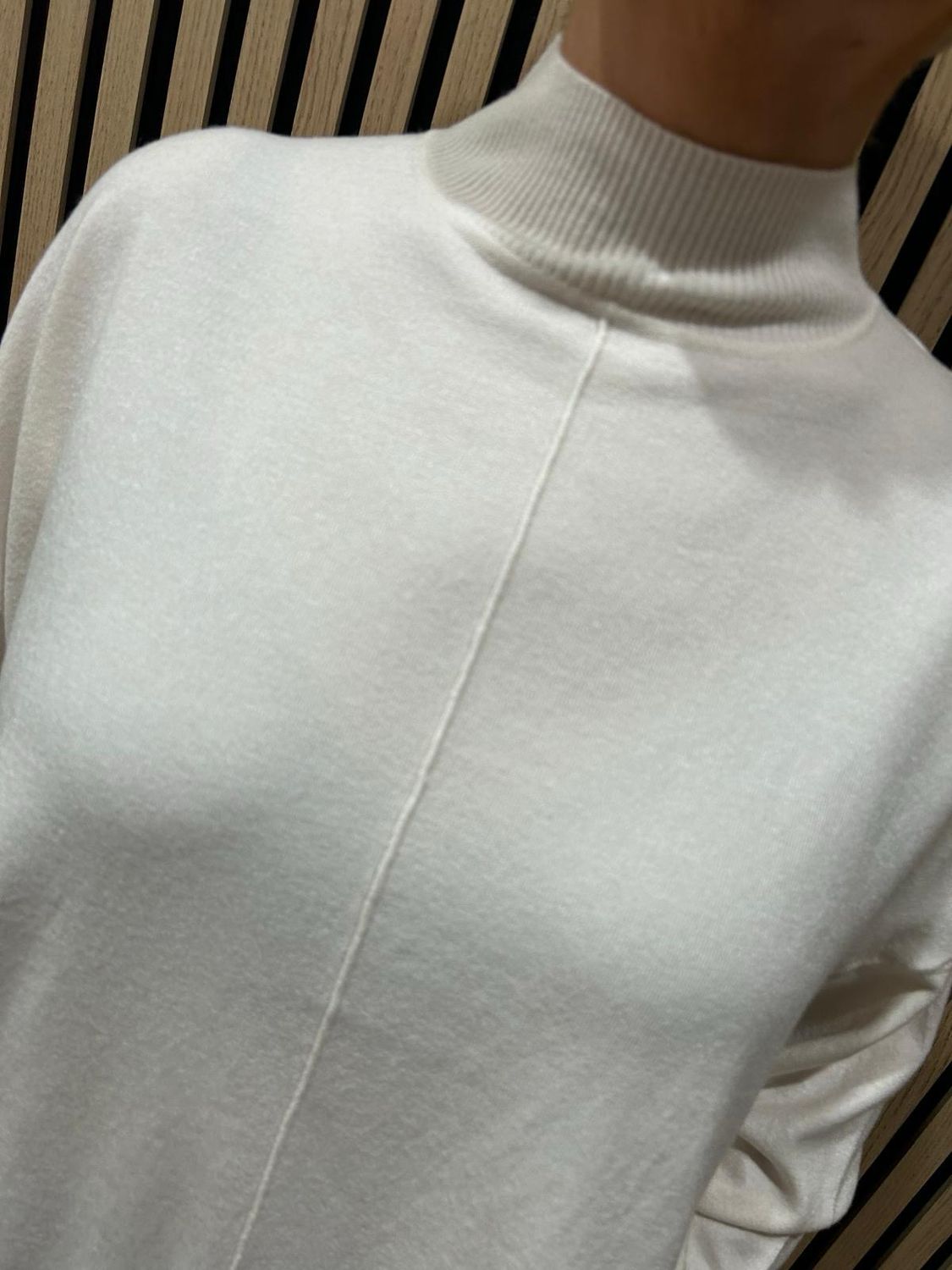 Oversized Ribbed Detail Jumper - Cream