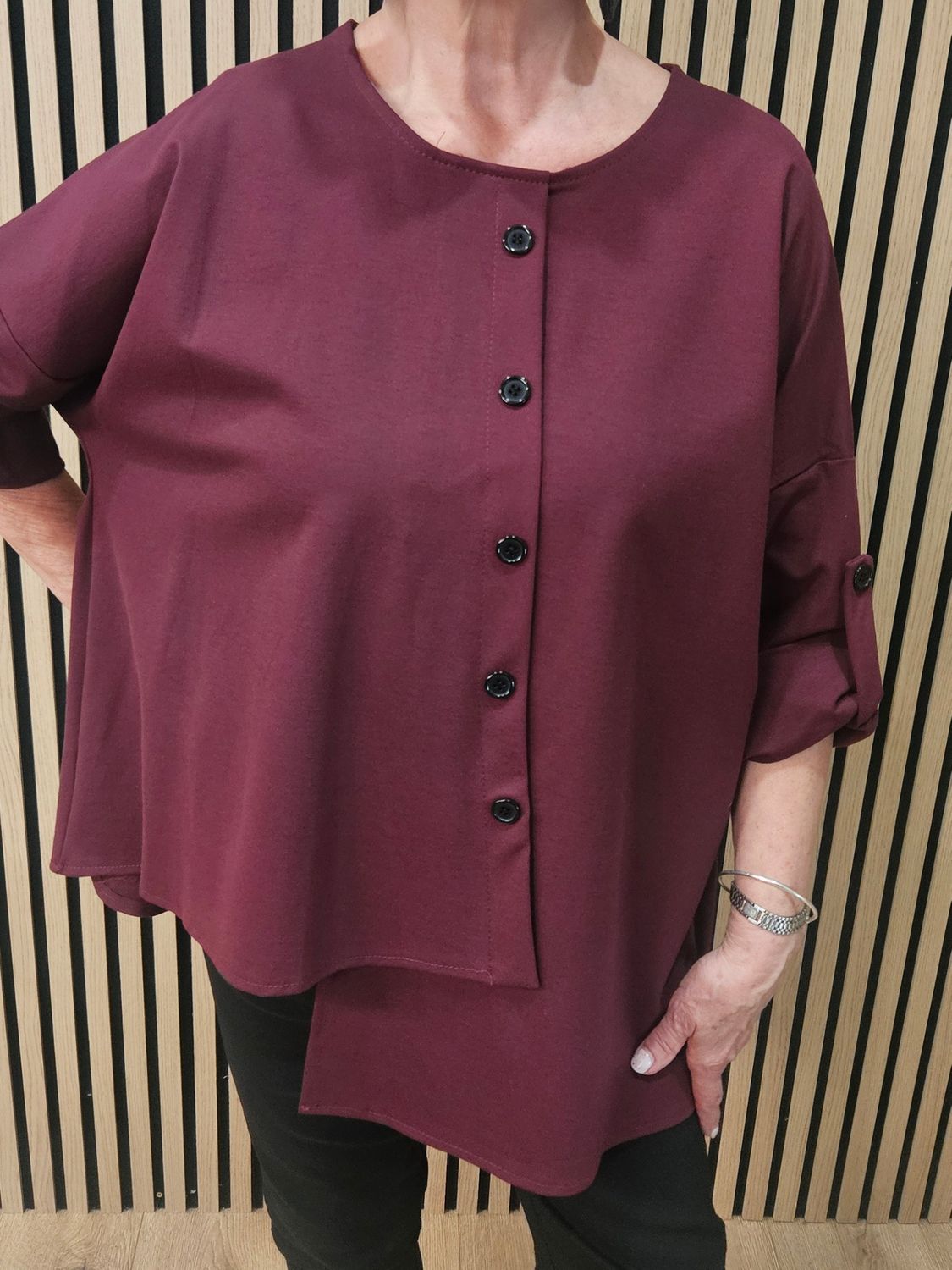 Layered Button-Detail Top