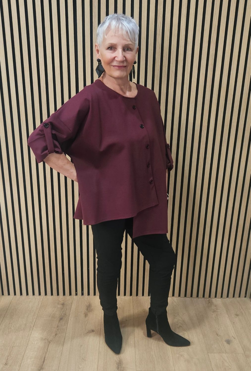 Layered Button-Detail Top