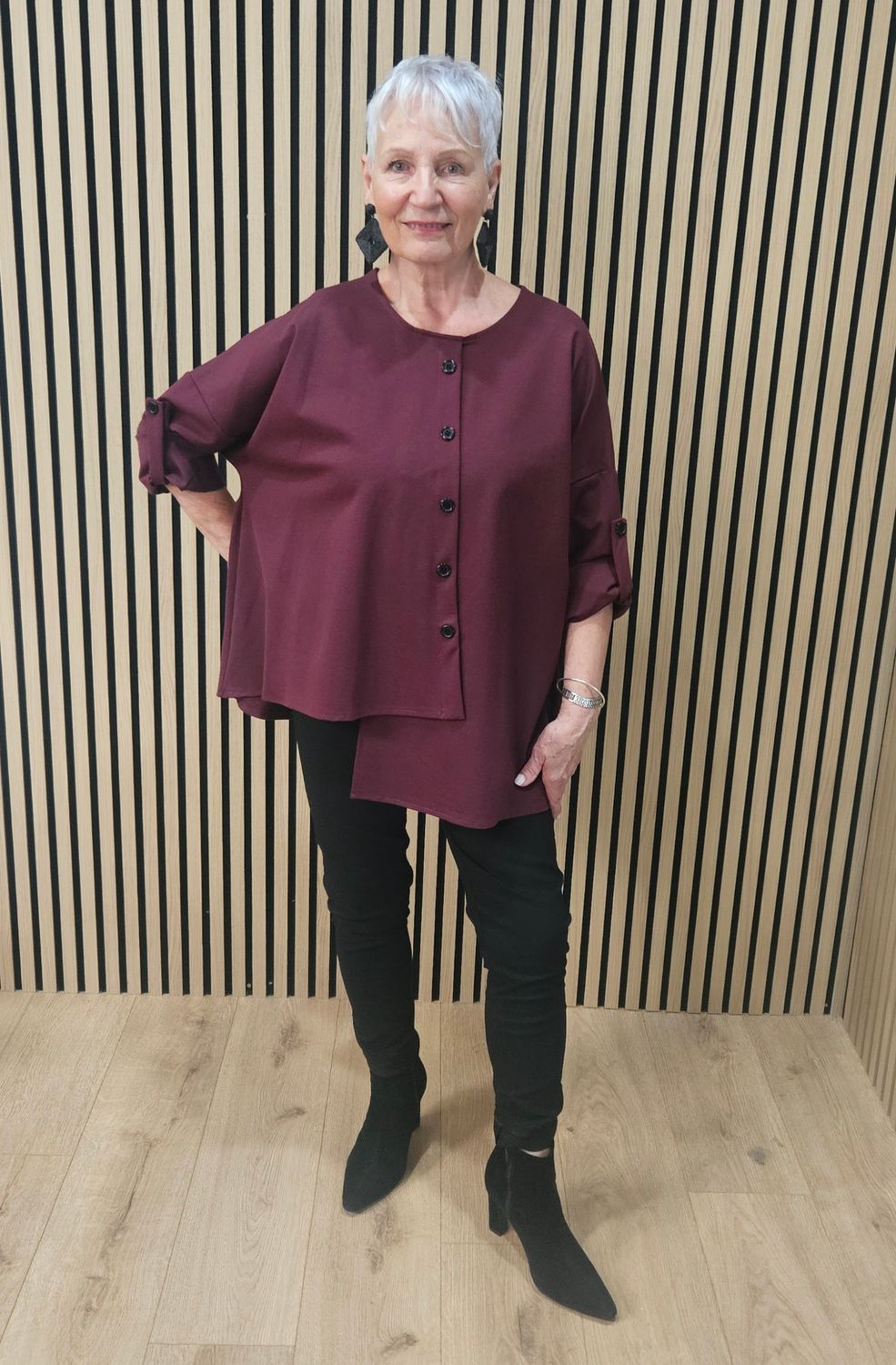 Layered Button-Detail Top