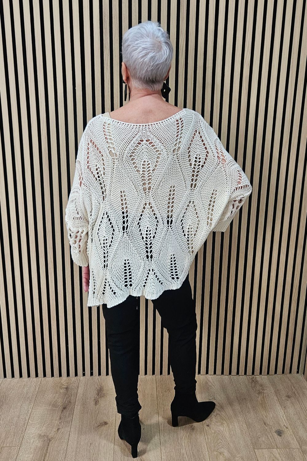 Openwork Leaf-Knit Top