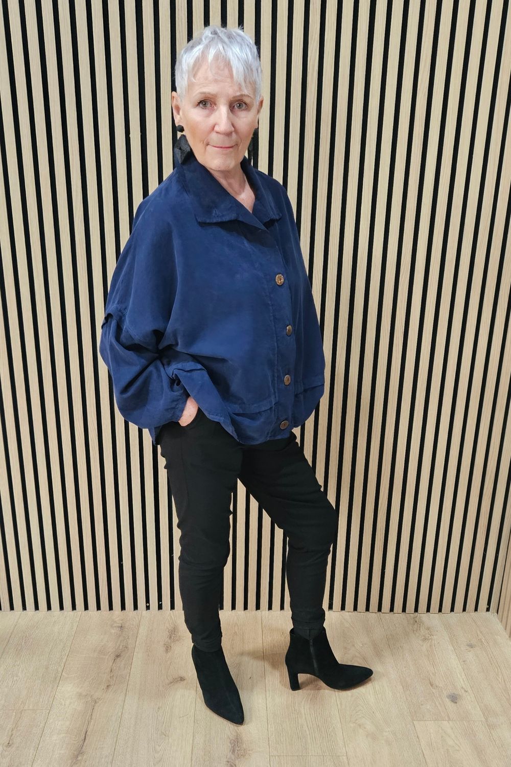 Needlecord Button-Front Top
