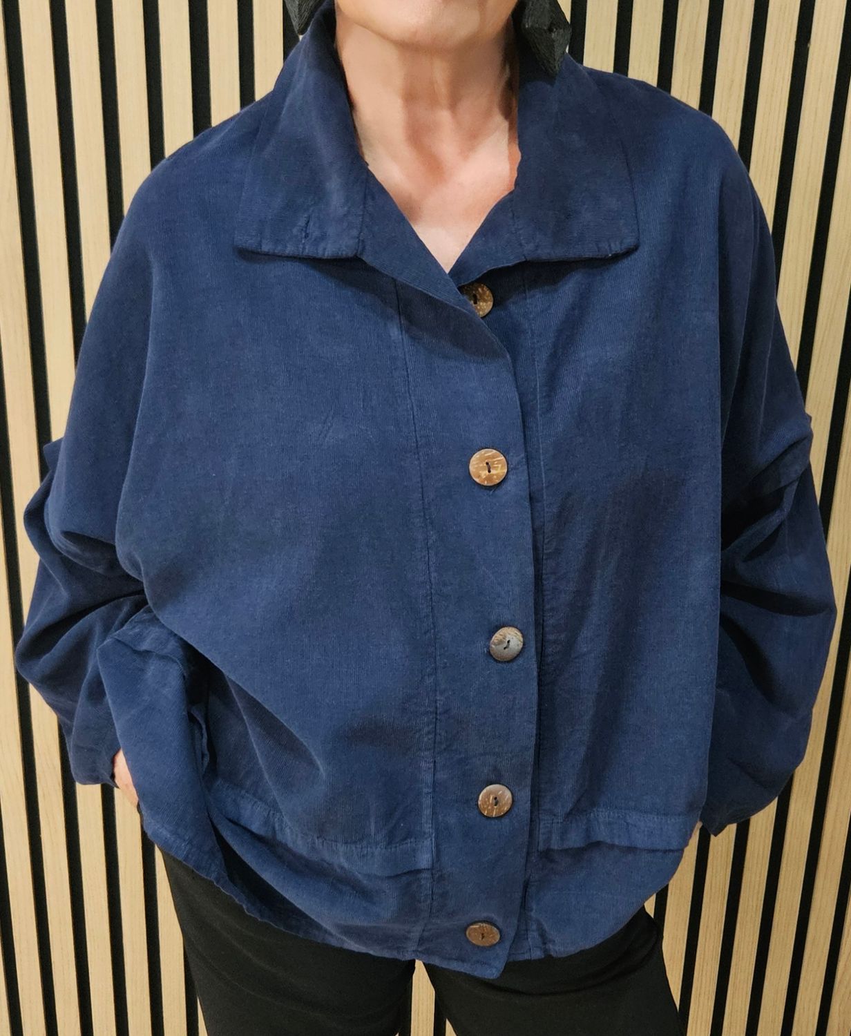 Needlecord Button-Front Top