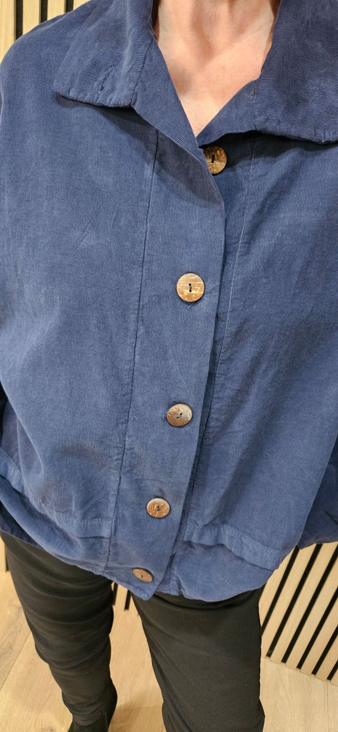 Needlecord Button-Front Top