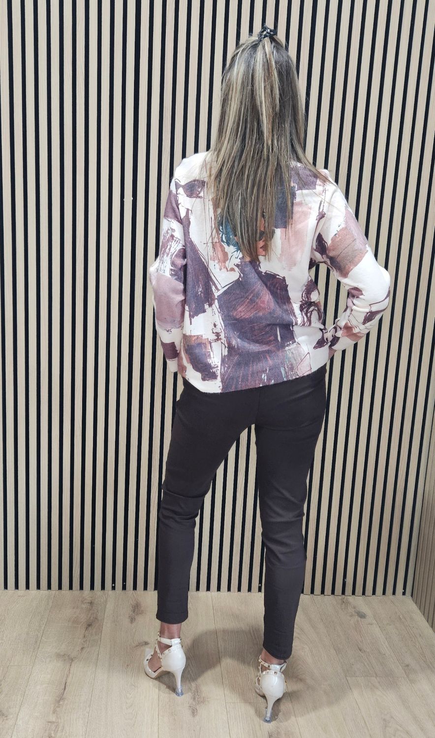 Abstract Face Jumper – Brown Diva