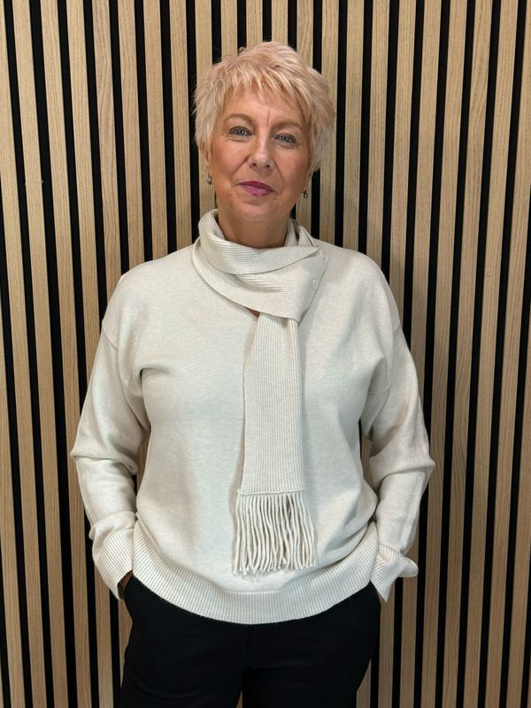 Jumper And Scarf Set - Cream