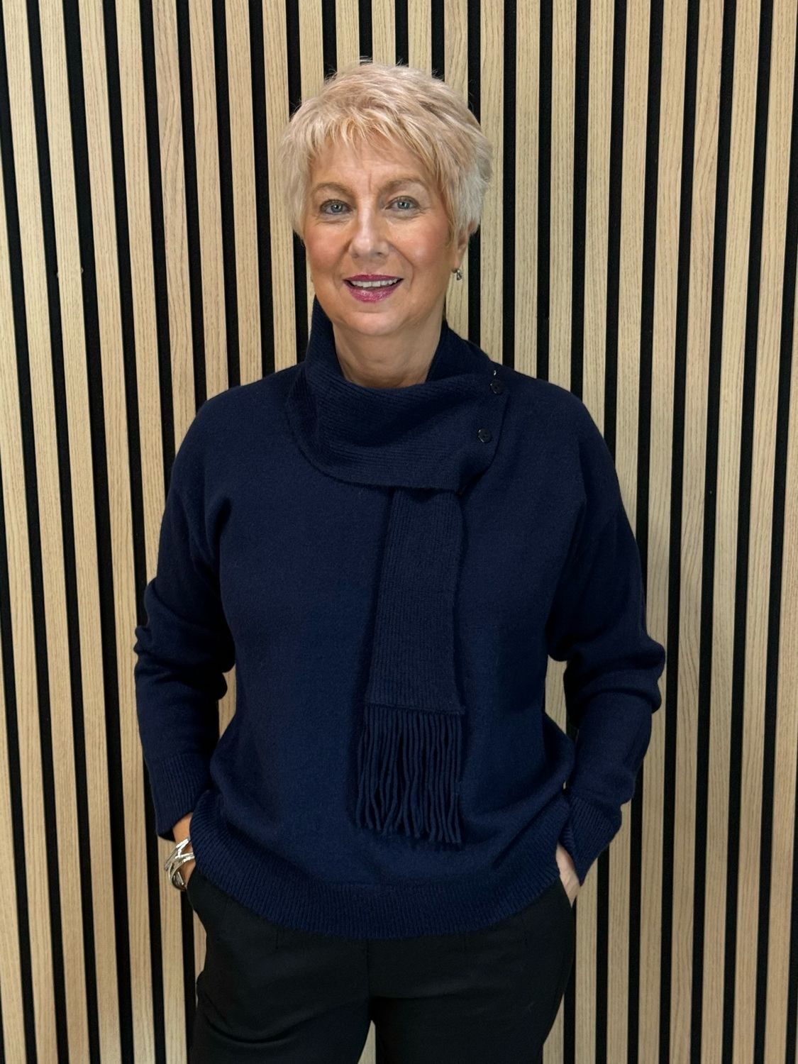 Jumper And Scarf Set - Navy