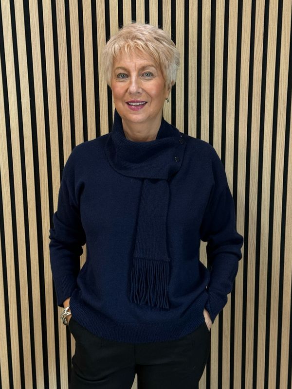Jumper And Scarf Set - Navy