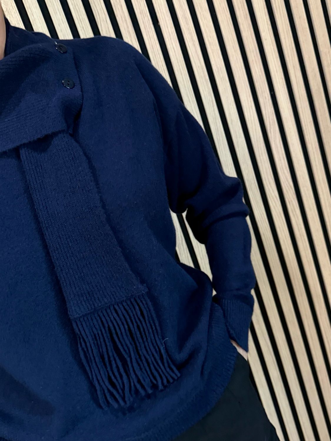 Jumper And Scarf Set - Navy