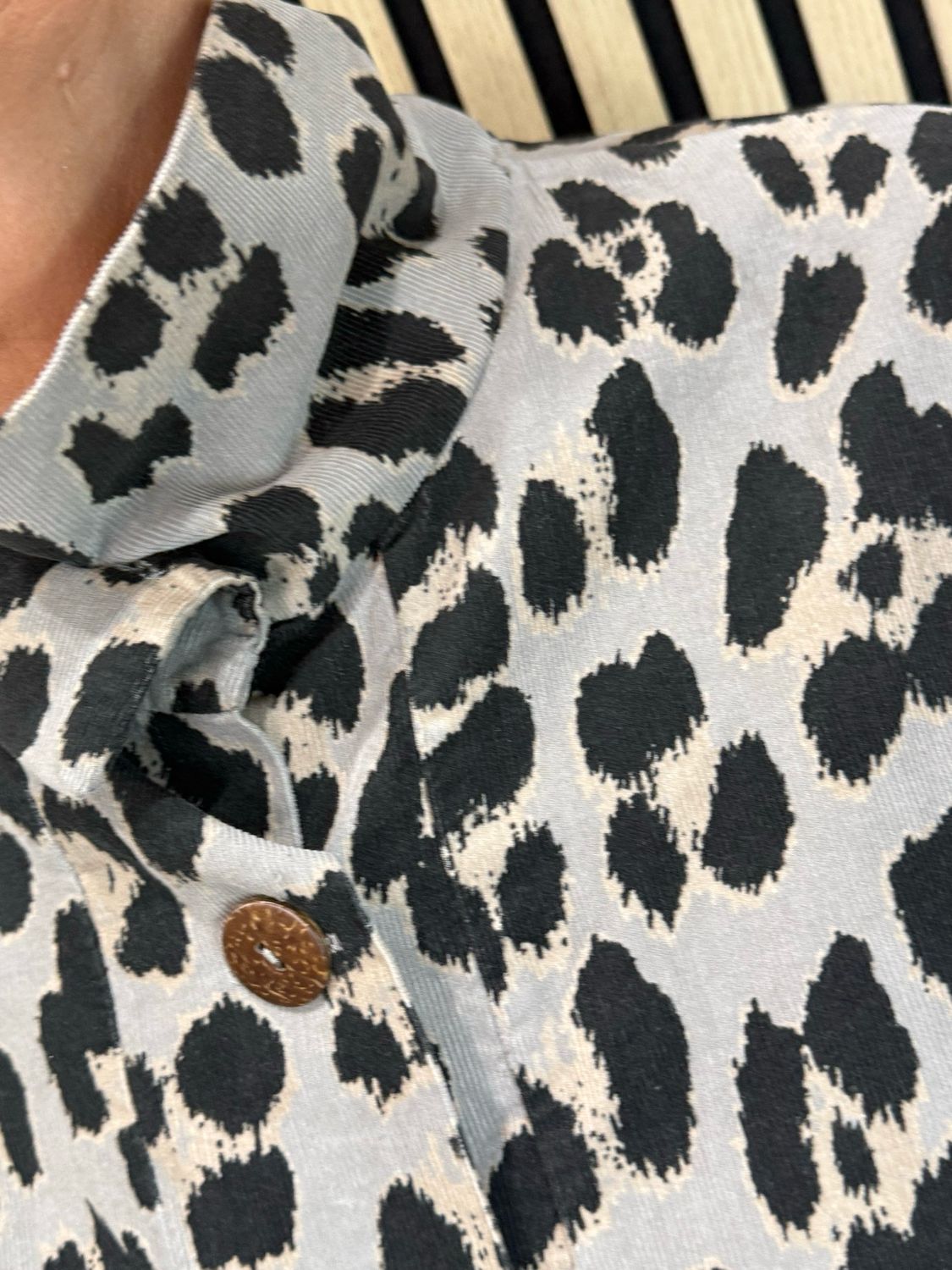 Leopard Print Two Piece Suit - Taupe/Black