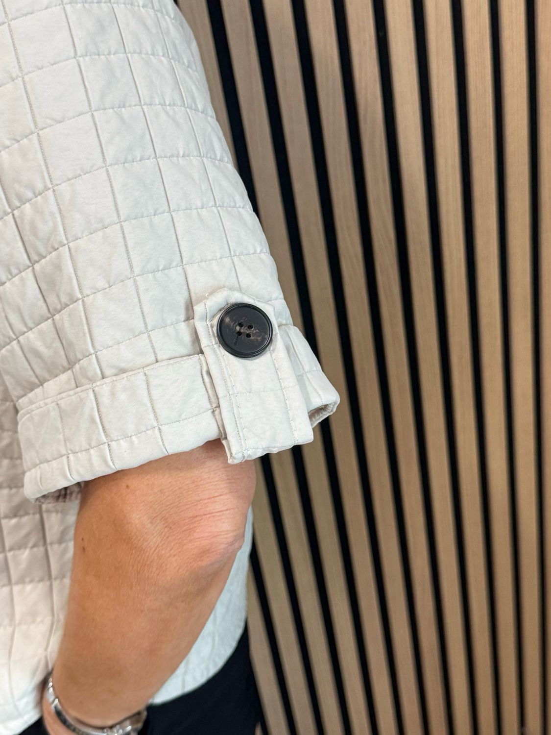 Quilted Short Sleeve Jacket - Stone