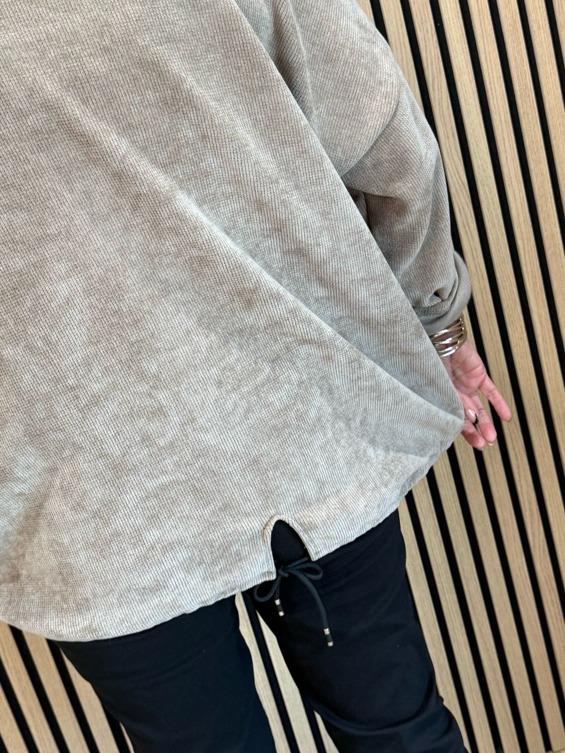 Animal Print Foil Roll Neck Jumper - Taupe