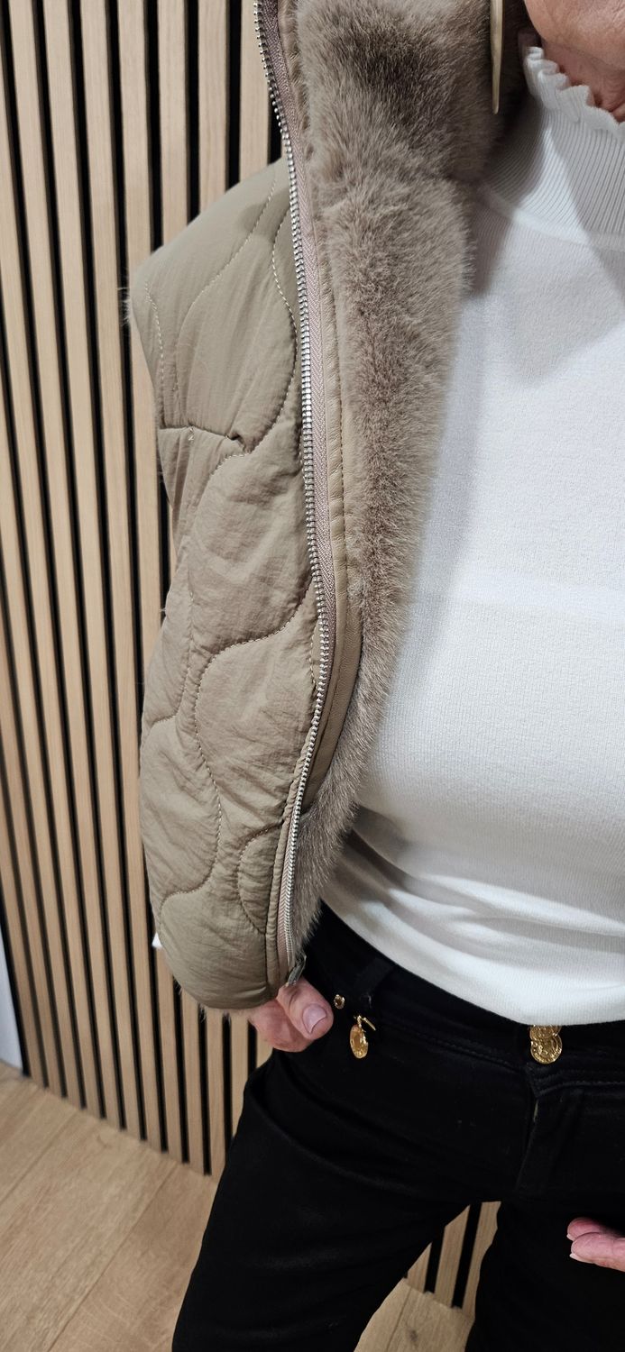 Reversible Faux-Fur &amp; Quilted Jacket