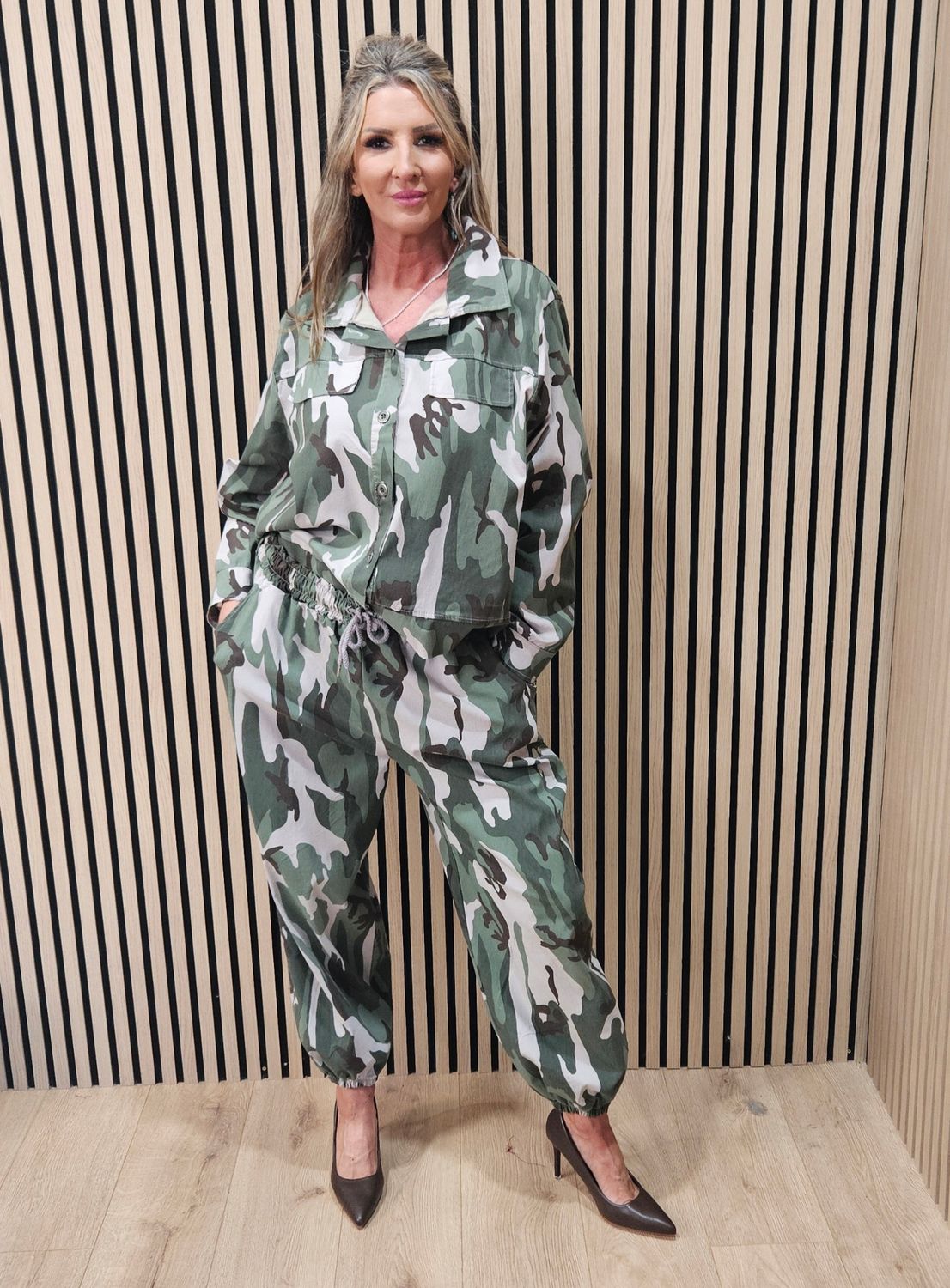 Camouflage Cotton Two-Piece Set