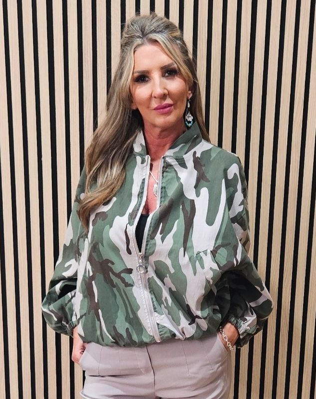 Camouflage Zip-Up Bomber Jacket