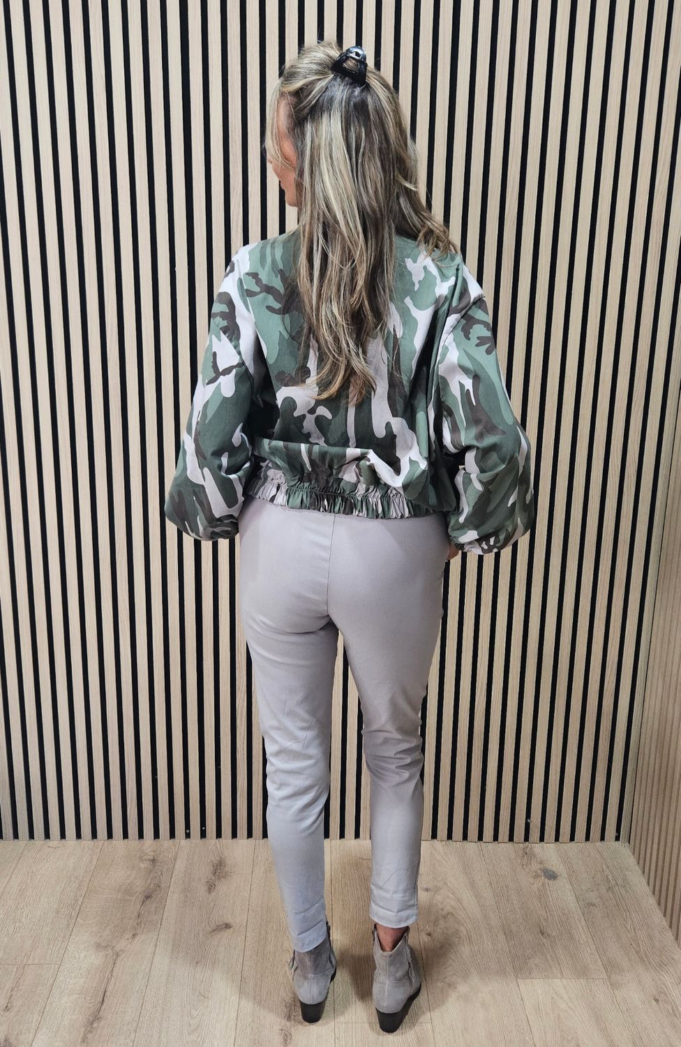 Camouflage Zip-Up Bomber Jacket