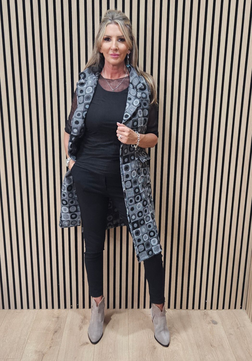 Geometric Longline Waistcoat