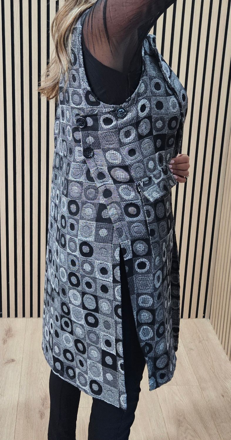 Geometric Longline Waistcoat
