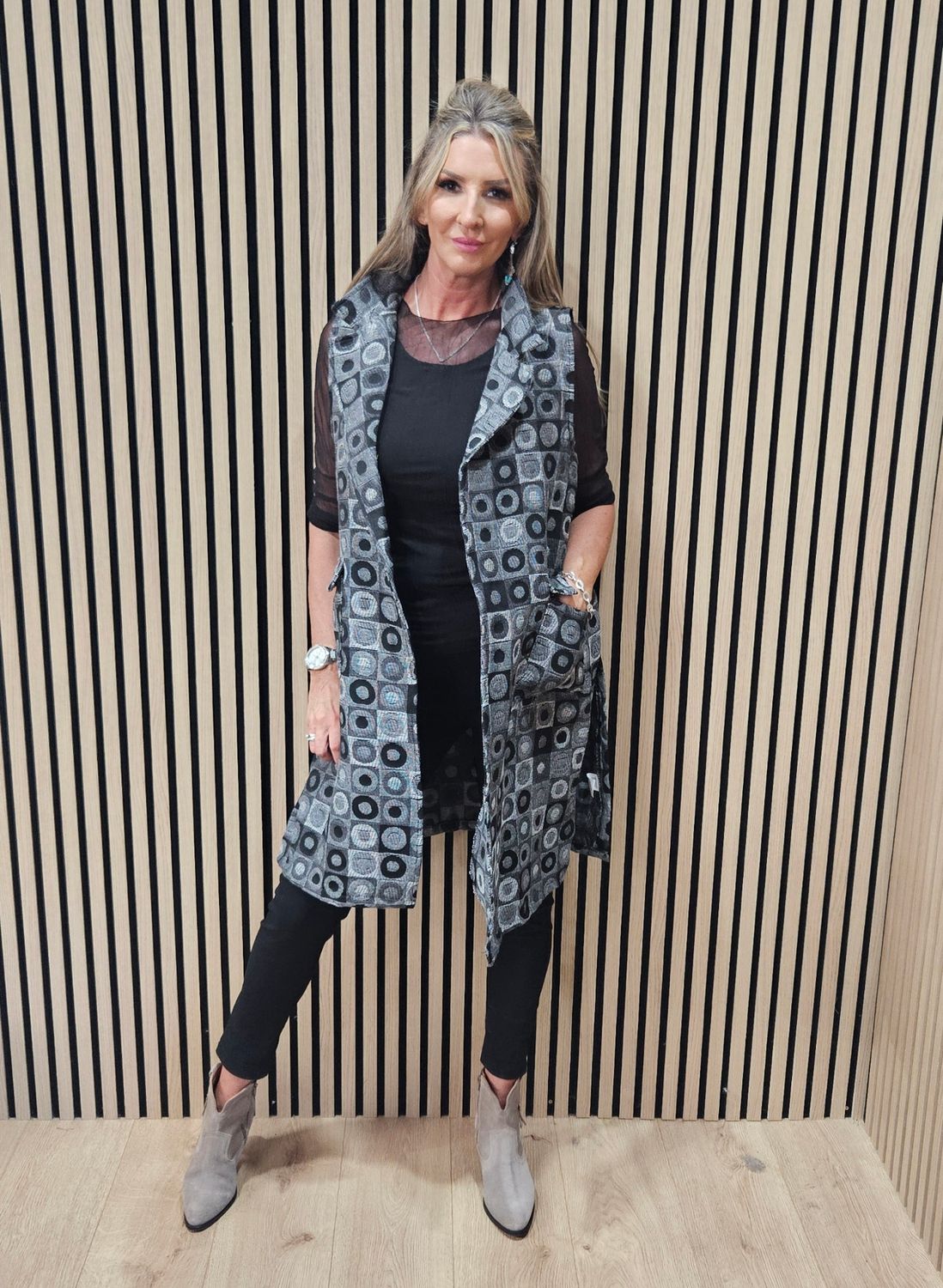 Geometric Longline Waistcoat