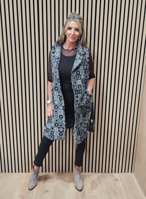 Geometric Longline Waistcoat