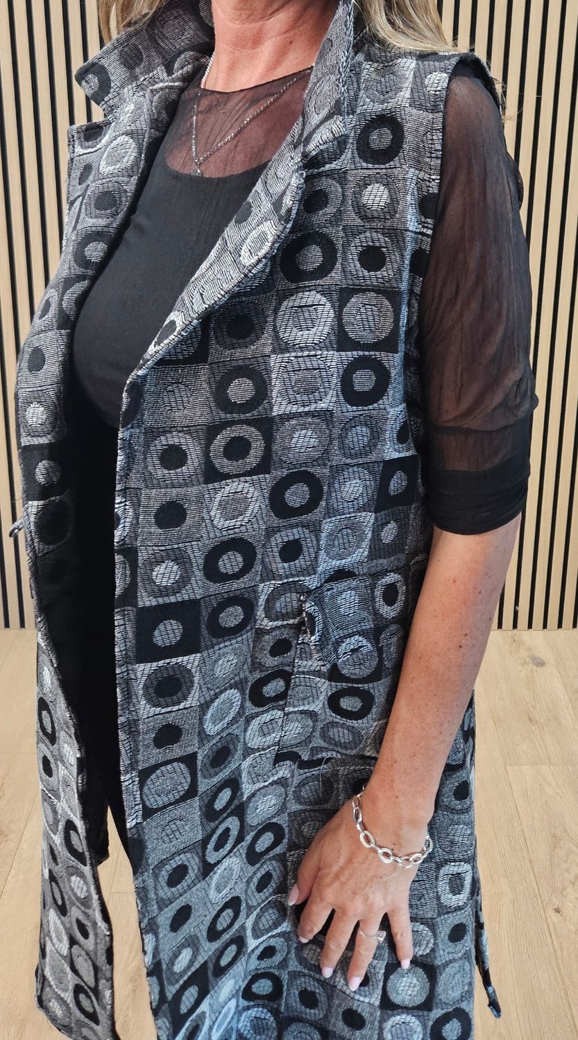 Geometric Longline Waistcoat