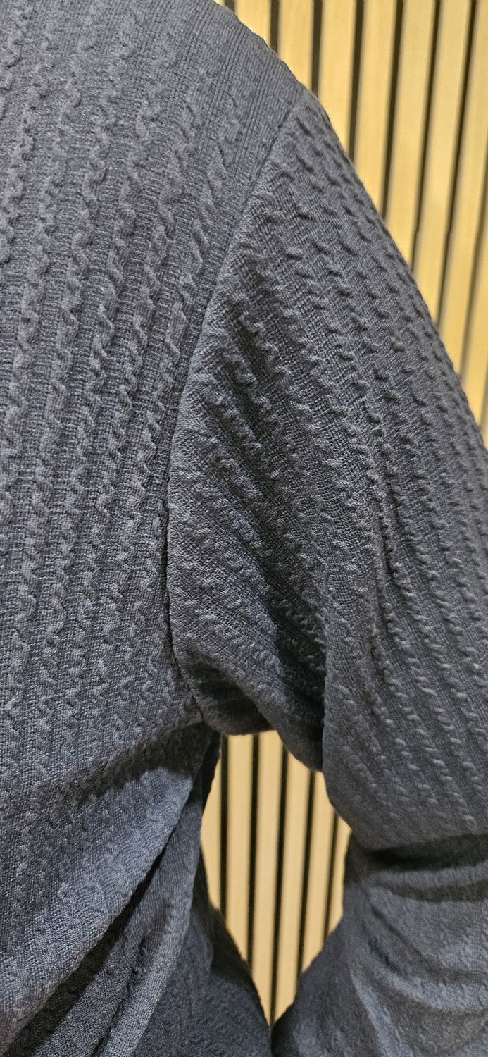 Textured Side-Tie Top – Navy