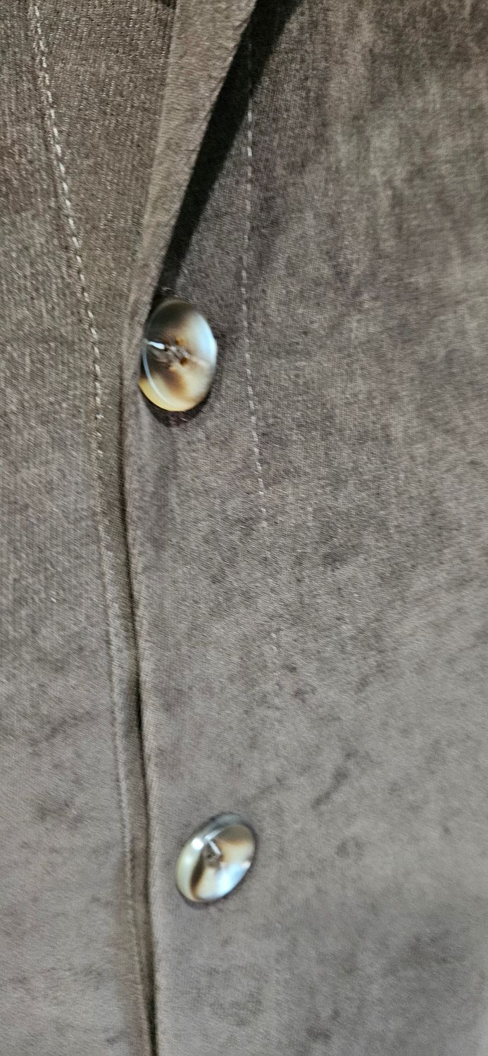 Relaxed Button-Through Two-Piece Suit - Chocolate 