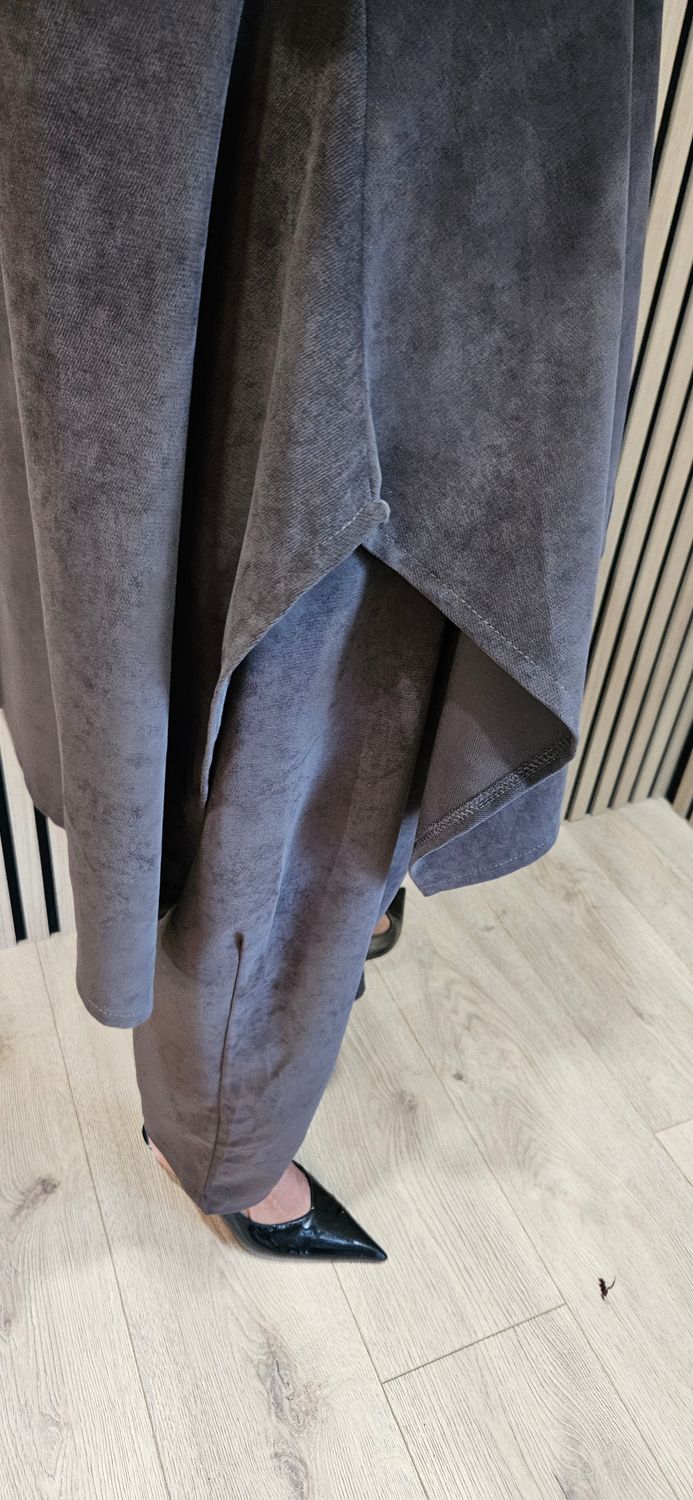 Relaxed Button-Through Two-Piece Suit - Chocolate 