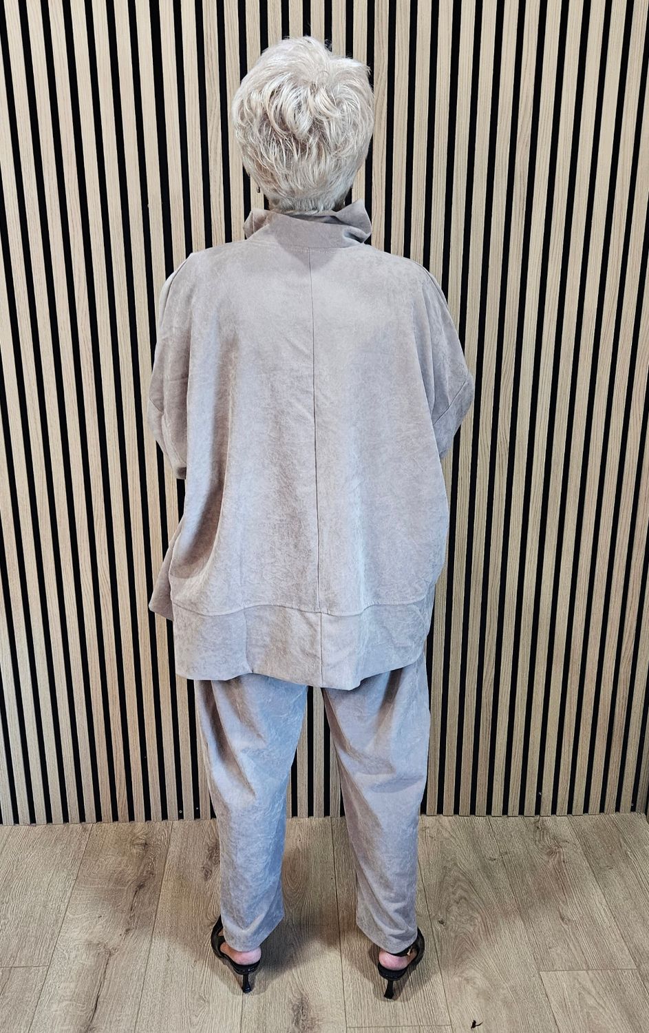 Asymmetric Button-Front Two-Piece Suit
