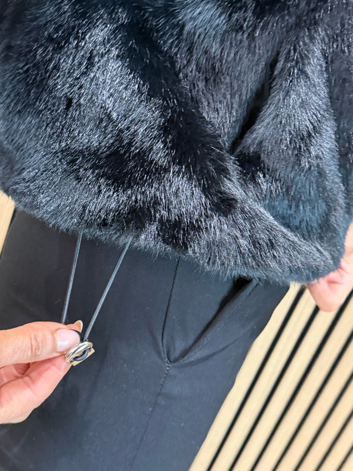Reversible Faux Fur Gilet - Black