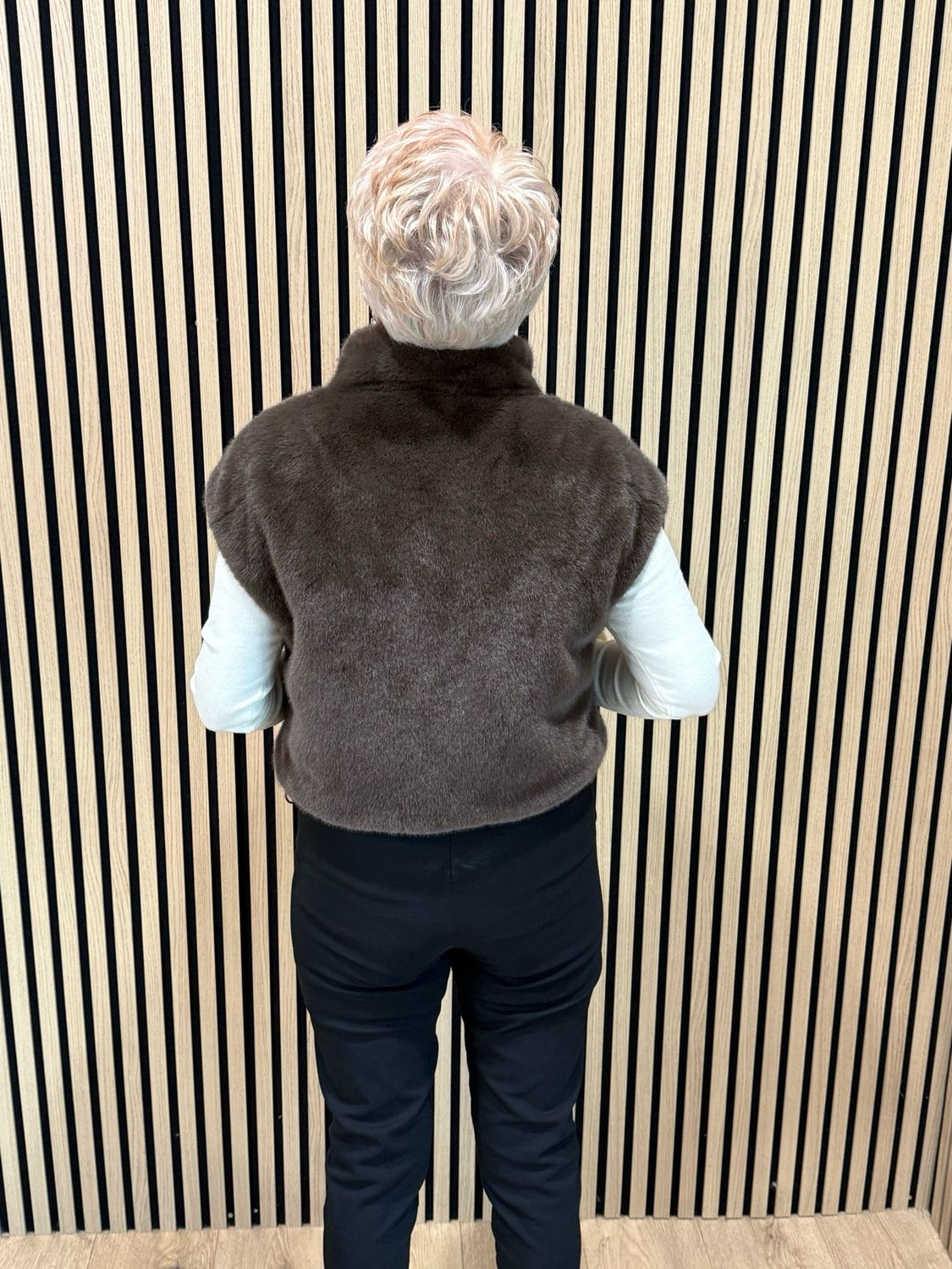 Reversible Faux Fur Gilet - Chocolate
