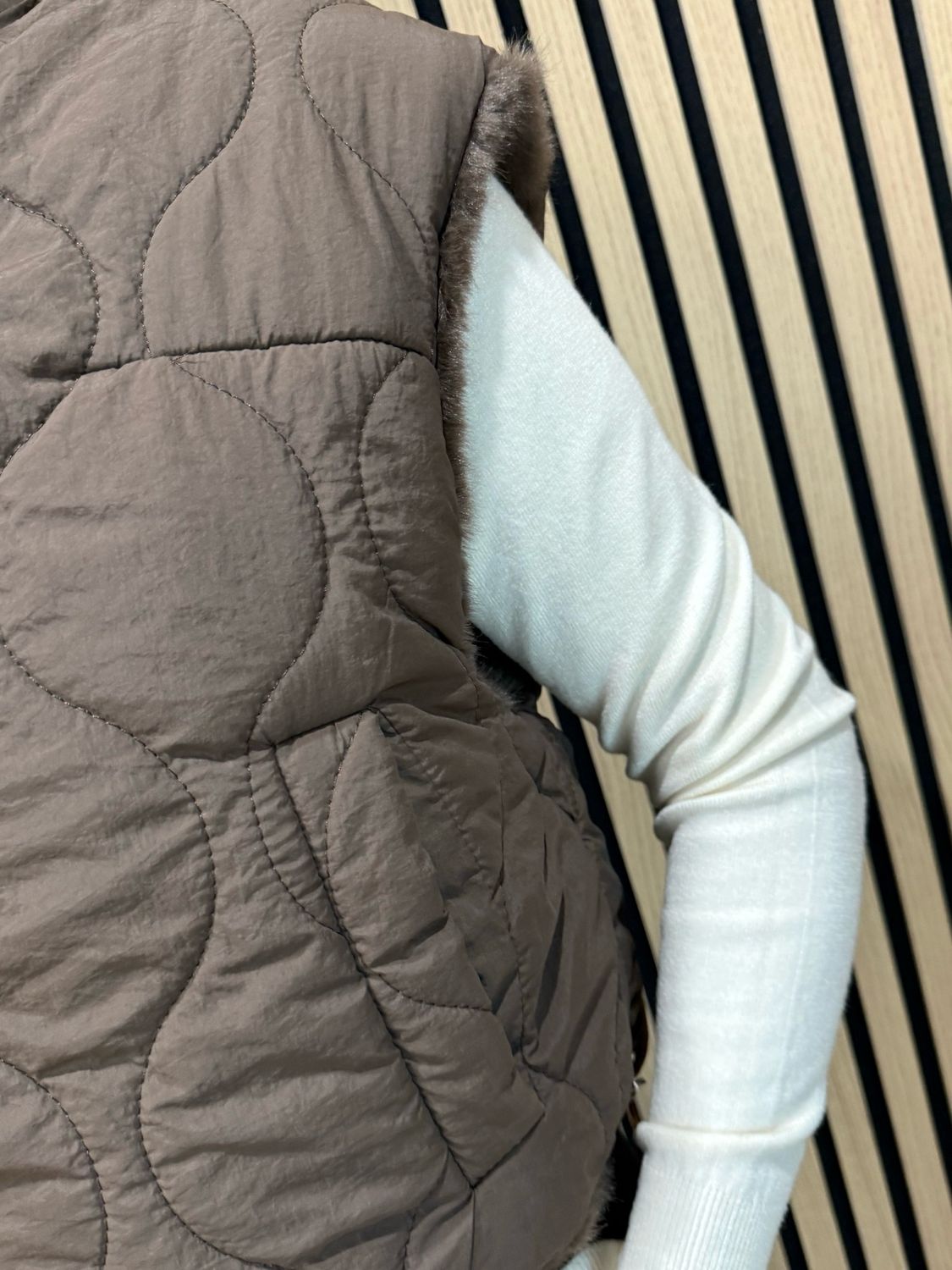 Reversible Faux Fur Gilet - Chocolate
