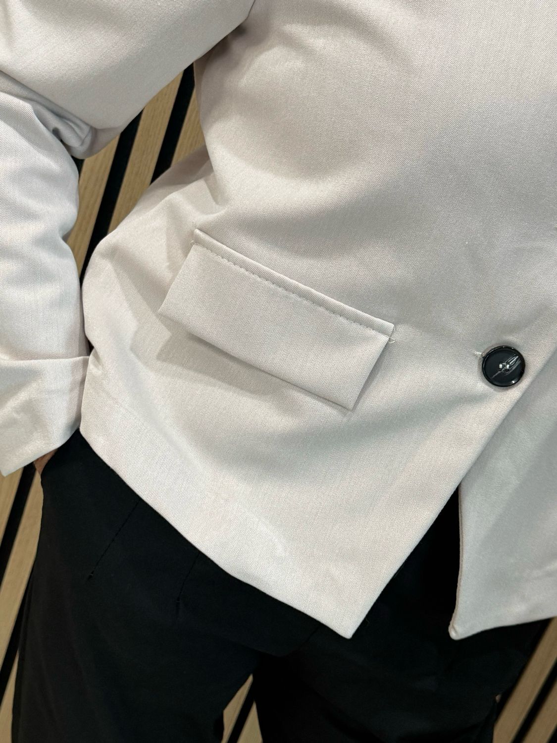 Classic Button Detail Tailored Jacket - Stone