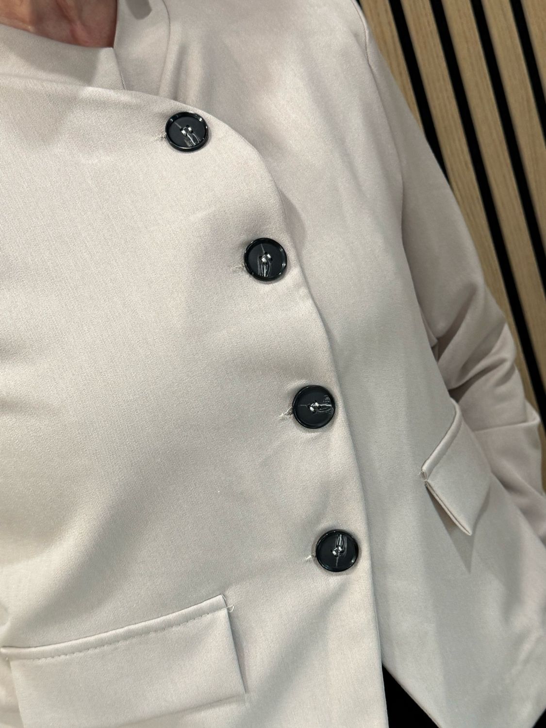 Classic Button Detail Tailored Jacket - Stone