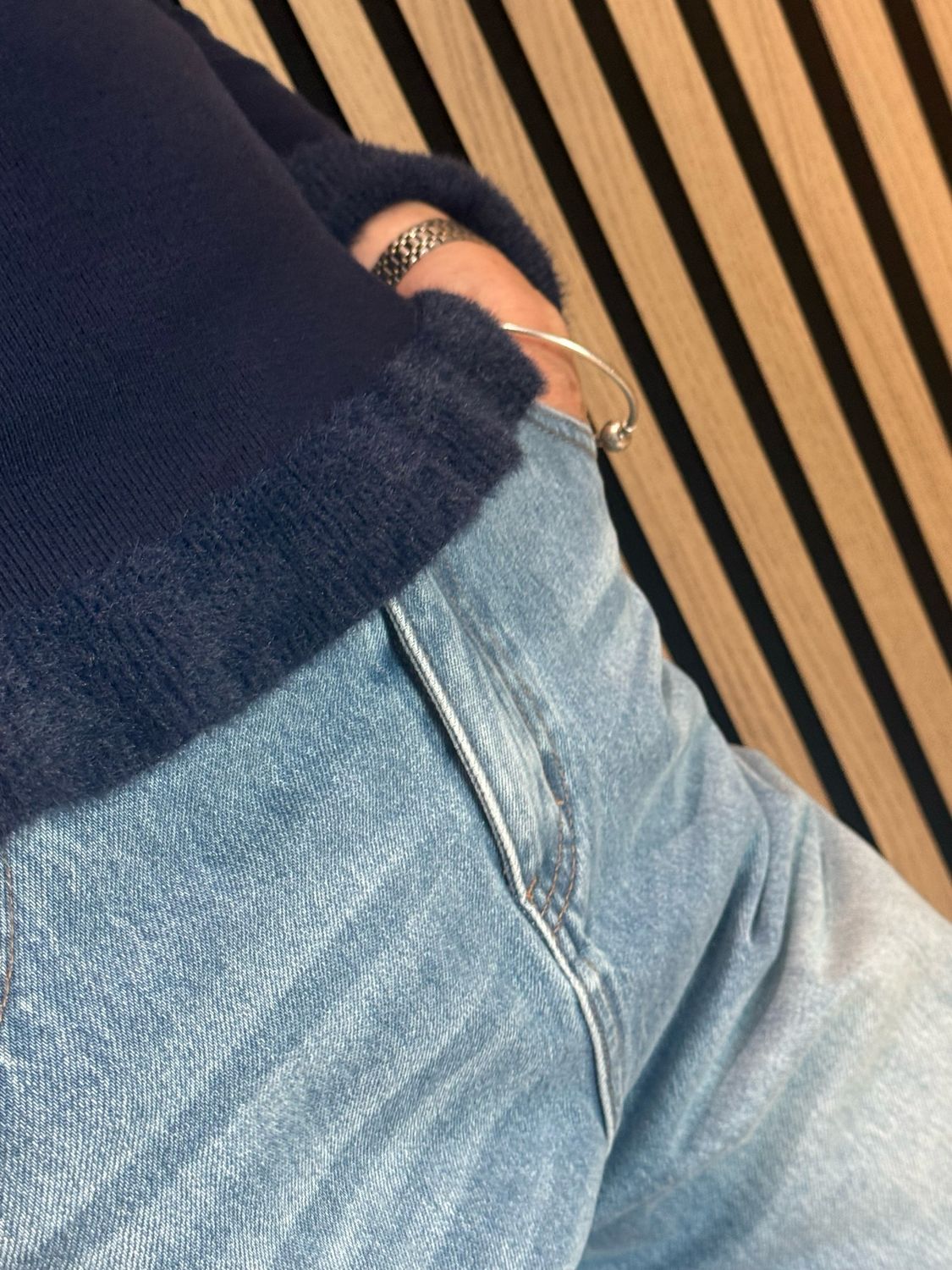 Frill Hem &amp; Cuff Jumper - Navy